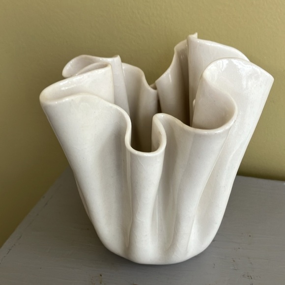 Vintage Draped Handkerchief Porcelain Vase - Carol Barclay - MCM style - Picture 8 of 8